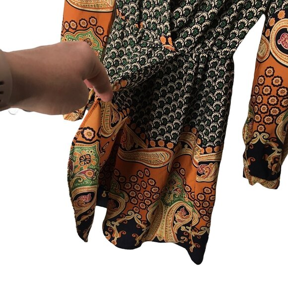 Honey Punch Dress Women Small  V Neck Paisley Multicolor - Picture 6 of 8